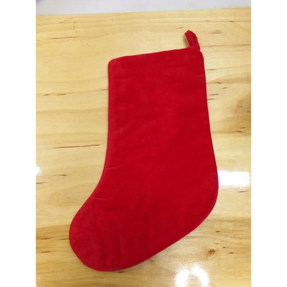 Vintage‎ Needlepoint Christmas Stocking Lot of 3 Santa Velvet Backing